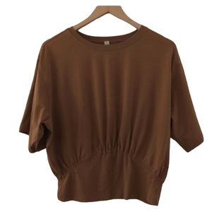 Lululemon LA Relaxed Fit Ribbed Waist Short Sleeve Top Size 12